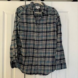 Croft & Barrow Teal and Black Plaid Men's Shirt